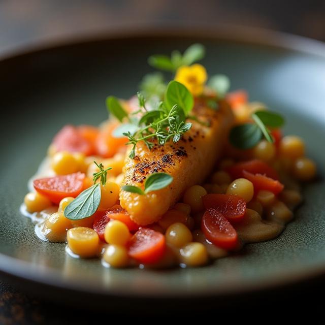 Ein wunderschön angerichteter Gang aus dem Degustationsmenü.